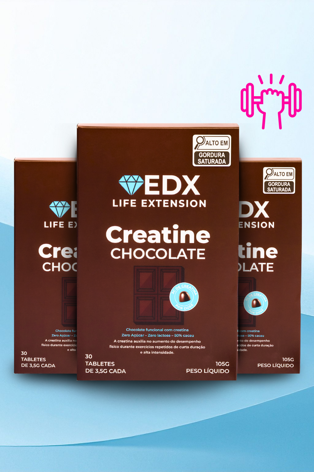 KIT Mensal 3 UN - Creatine Chocolate