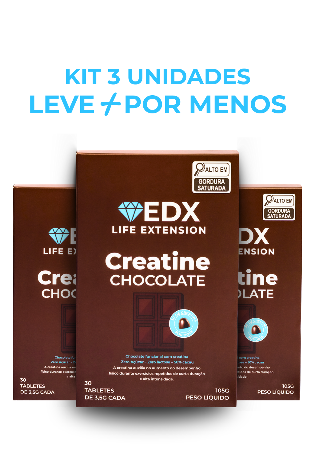 KIT MENSAL 3 UN - Creatine Chocolate